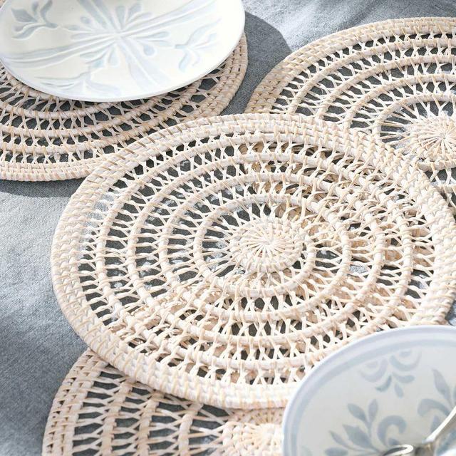 Miramar Woven Rattan Charger Plate - White Wash
