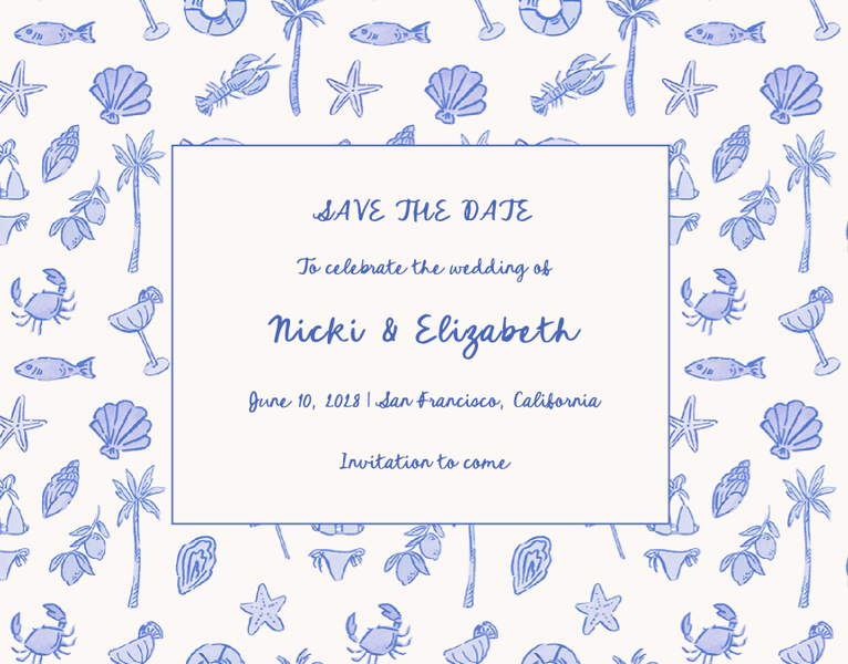 Tenger Landscape | Cornflower Blue | Zola Save The Dates