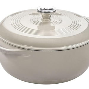 Lodge Essential Enamel Cast Iron Dutch Oven 6 Quarts, Oyster White