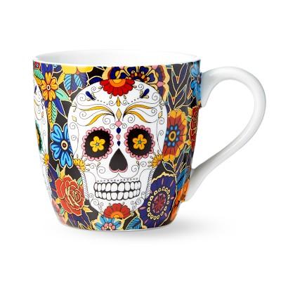 Day of the Dead Mugs, Set of 4, Black