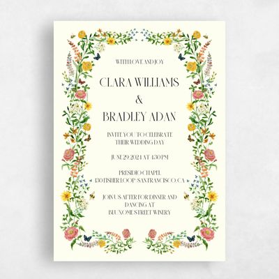 Orange Wedding Invitation - Merryton Portrait