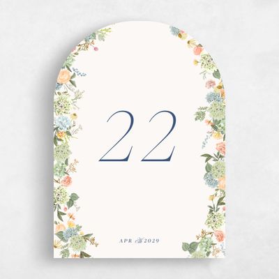 Beige Arch Wedding Table Number - Rosamund