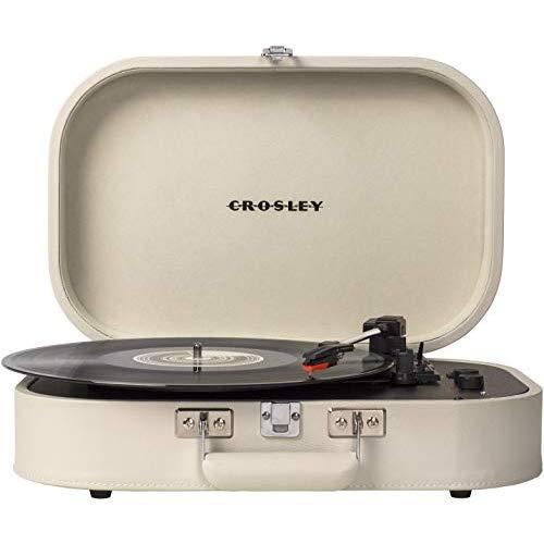 Crosley CR8009A-DU Discovery Vintage Bluetooth 3-Speed Belt-Driven Suitcase Turntable, Dune