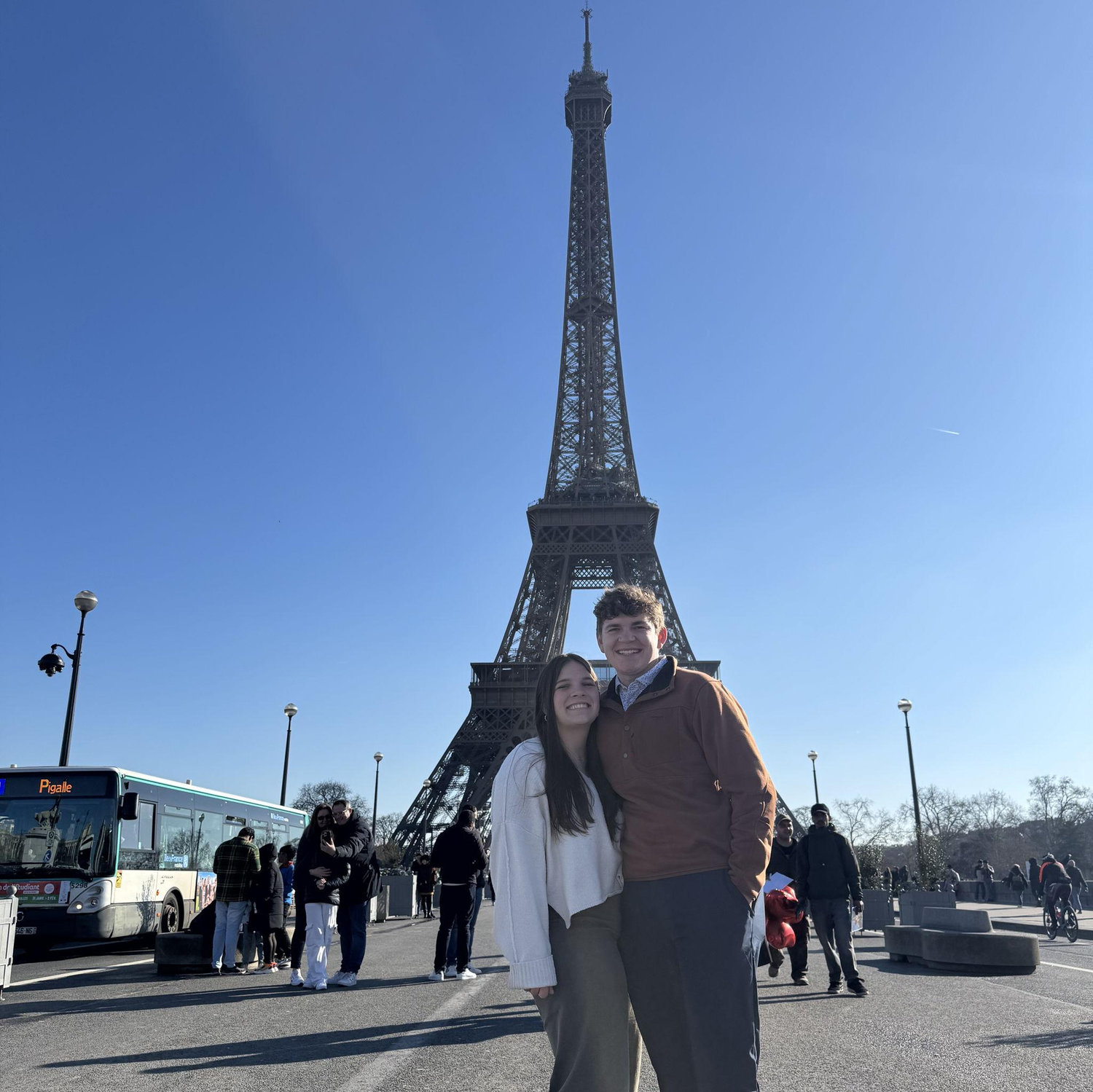 A few months later, Ella and Charles studied abroad. Charles was in Metz, France, while Ella was in Florence, Italy. They would travel together on the weekends. Here they are in Paris, France!
