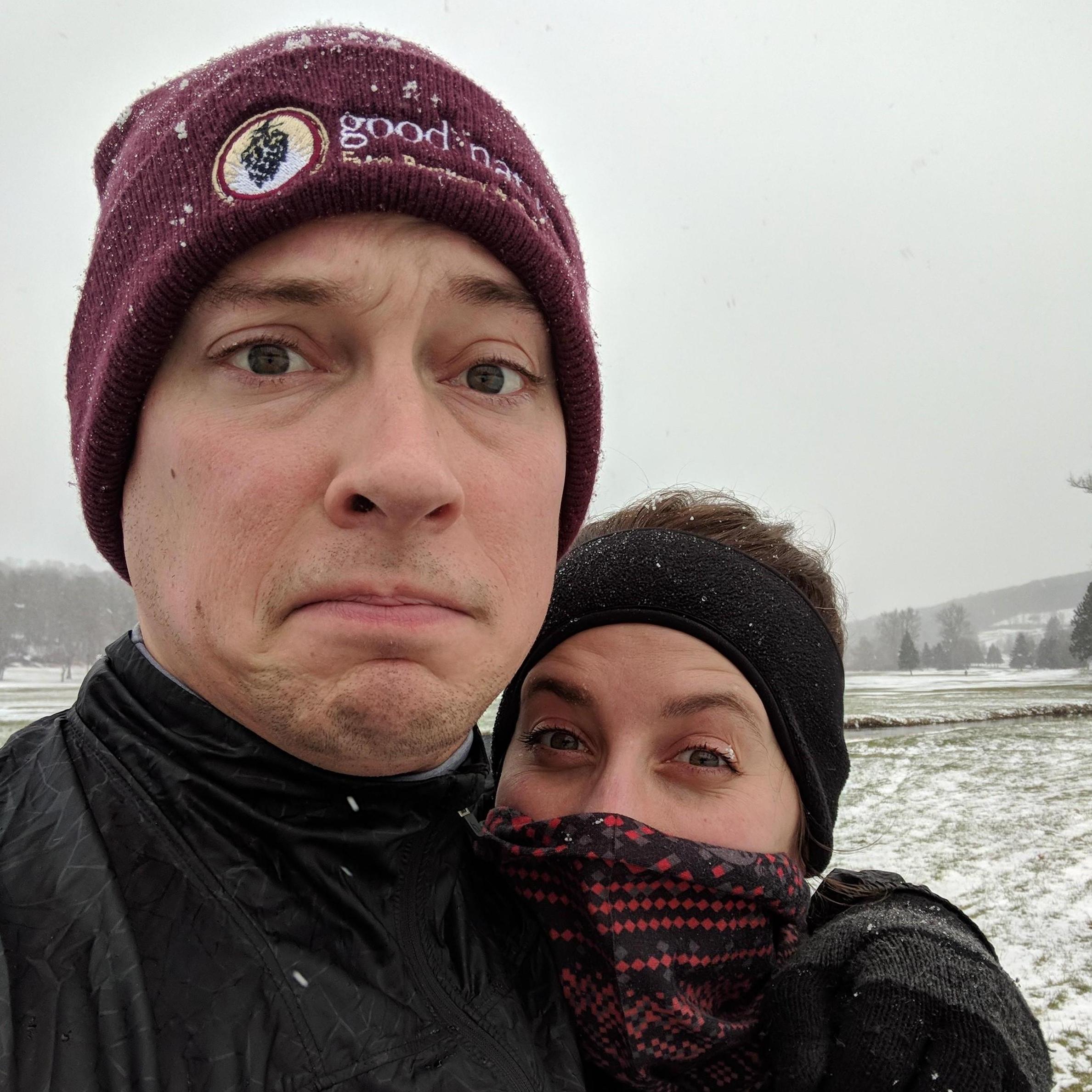 Running in the snow in NY