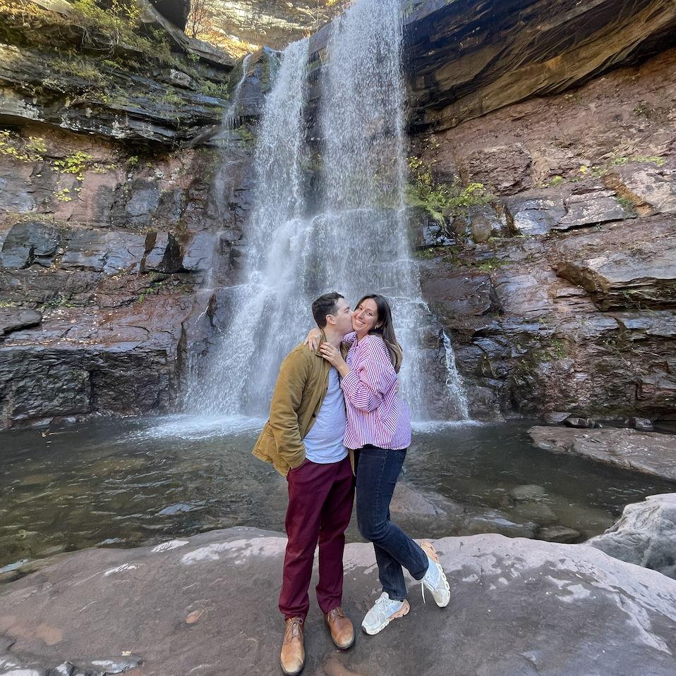 After a mere seven years together, Spencer planned a surprise proposal in one of their favorite places, the Catskills. At the base of Kaaterskill Falls, Spencer popped the big question.