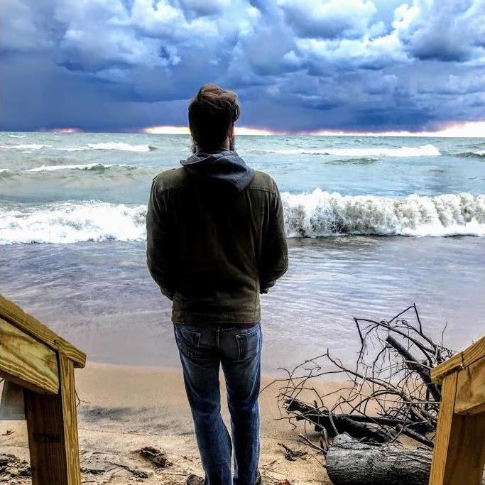 Watching a storm roll in over Lake Michigan