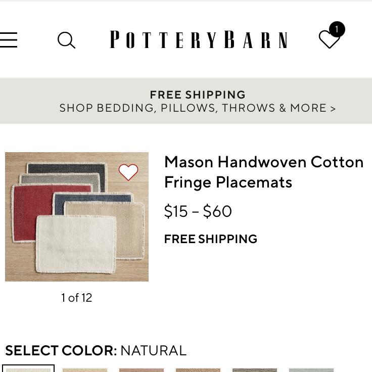 Mason Handwoven Cotton Fringe Placemats (2 sets of 4, natural)