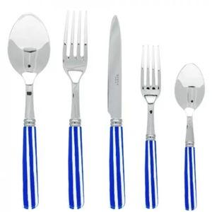 White Stripe Lapis Blue 5-Pc Setting