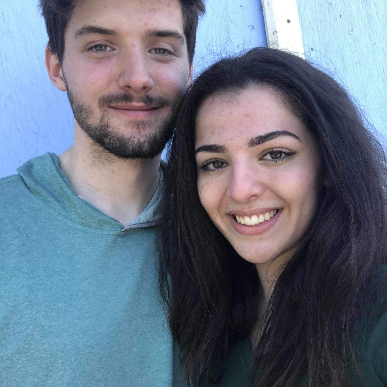 Our first photo together in July 2020