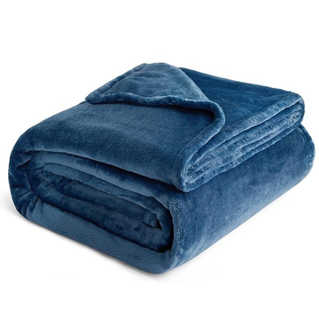 Bedsure Fleece Blanket Queen Blanket Stone Blue - Bed Blanket Soft Lightweight Plush Fuzzy Cozy Luxury Microfiber, 90x90 inches