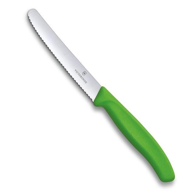 Victorinox Swiss Classic 4.3-inch Wavy Edge Tomato and Table Knife, Green