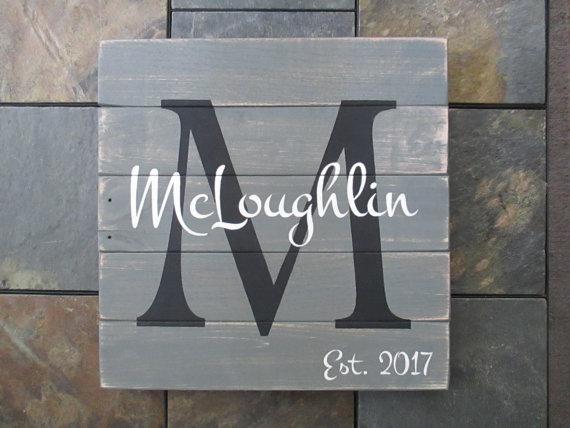 Family Established Sign, Wedding Established Wood Sign, Gift for Couple, Wedding Registry Gift, Home Decor, Rustic Pallet Sign, Wedding Gift