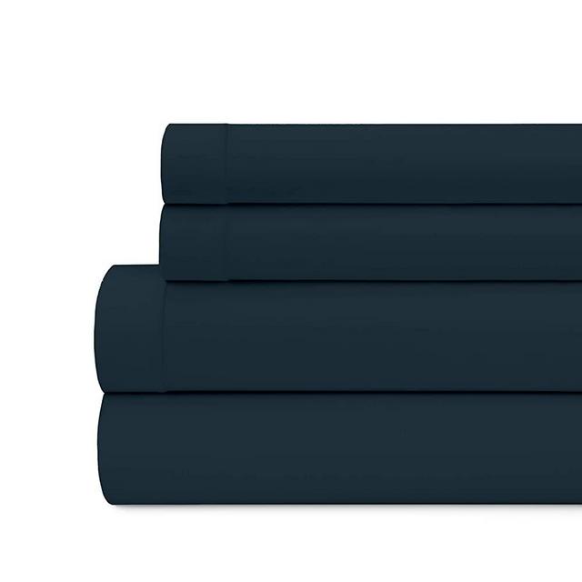 Briarwood Home Jersey Knit Bed Sheet Set – 100% Modal – Heavy Weight, T-Shirt Soft, Cozy 4 Piece Bedding – Fade & Wrinkle Free, All Season Breathable Sheets(Queen, Navy Blue)