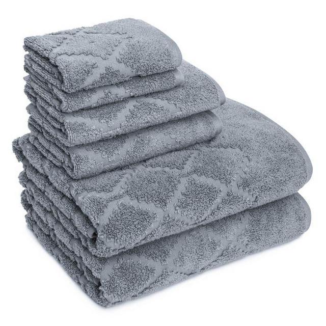 American Dawn Inc. Hart Diamond 6-Piece Towel Set in Grey Flannel