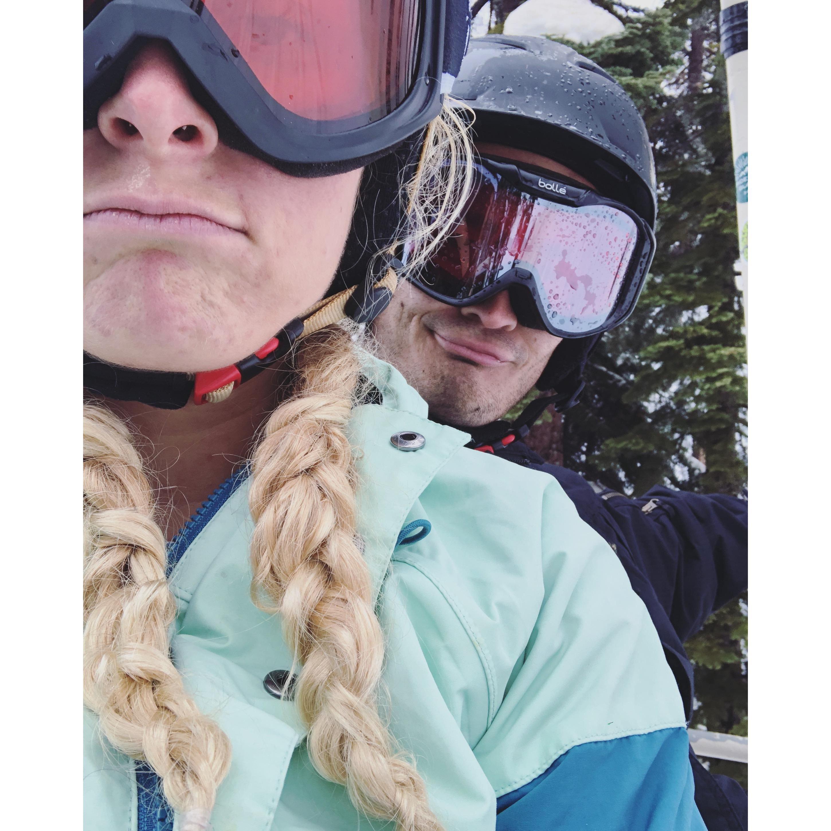 we love to snowboard together