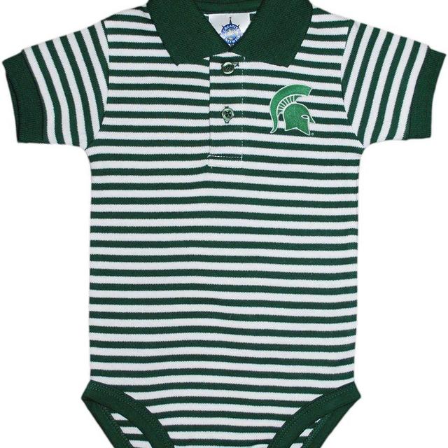Michigan State University Spartans Newborn Striped Polo Bodysuit