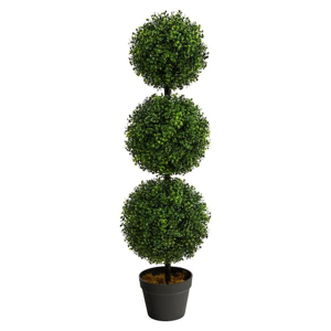 3 ft. Boxwood Triple Ball Topiary Artificial Tree (Indoor/Outdoor)