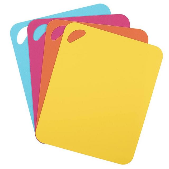 Dexas 6554PK4WP Heavy Duty Grippmat Flexible Cutting Board Set of Four, 11.5 by 14 inches, Bright Blue, Yellow, Orange and Pink