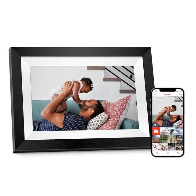 Eptusmey Digital Picture Frame| Built-in 32GB, 11.5" WiFi Digital Photo Frame with IPS Touchscreen, Send Photo/Video via Frameo App/USB/Micro SD, Gifts for Mom/Dad, Black Wood Border