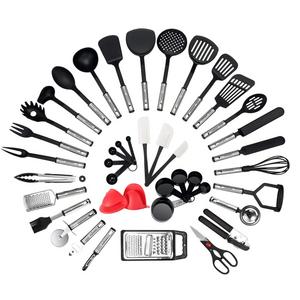 NexGadget Premium Kitchen Utensils 42 Pieces Kitchen Utensils Sets Stainless Steel And Nylon Cooking Tools Spoons, Turners, Tongs, Spatulas, Pizza Cutter, Whisk And More