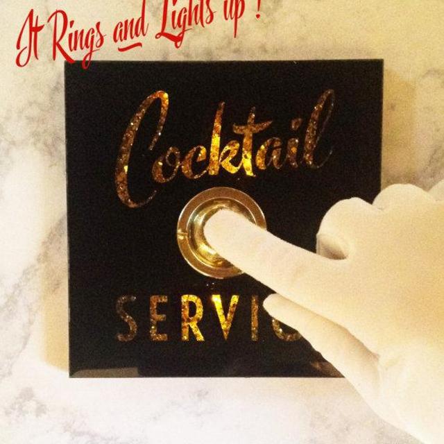 Cocktail Service Ringing & Light Up Sign with Button