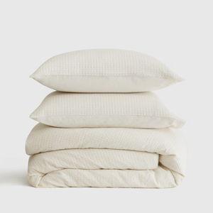 Organic Luxe Waffle Duvet Cover Set in Undyed | King Size