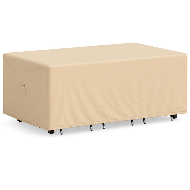 Costway Patio 90''x50'' Dining Set Cover Rectangle Table Chair Waterproof Handle Air Vent