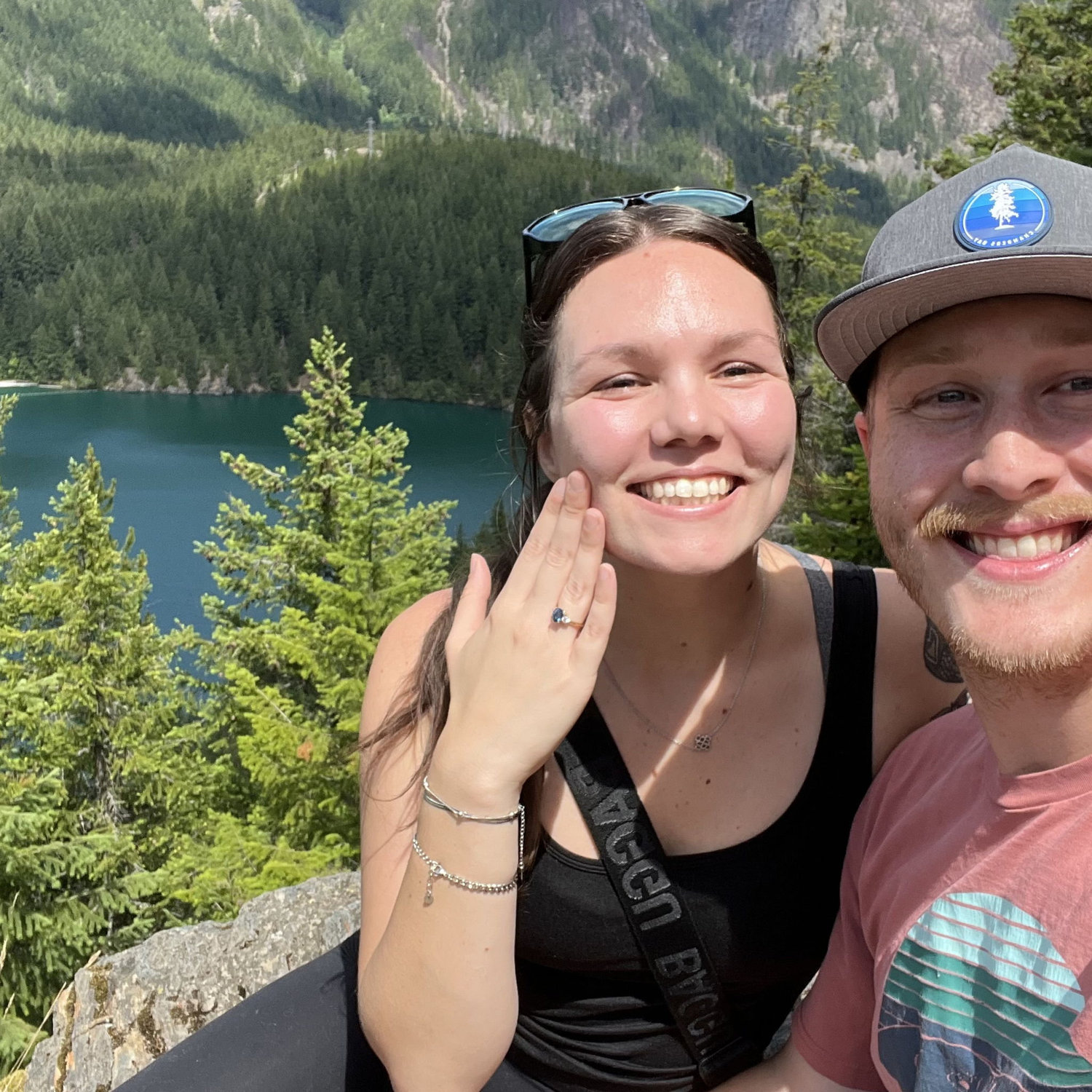when Travis proposed at Diablo Lake