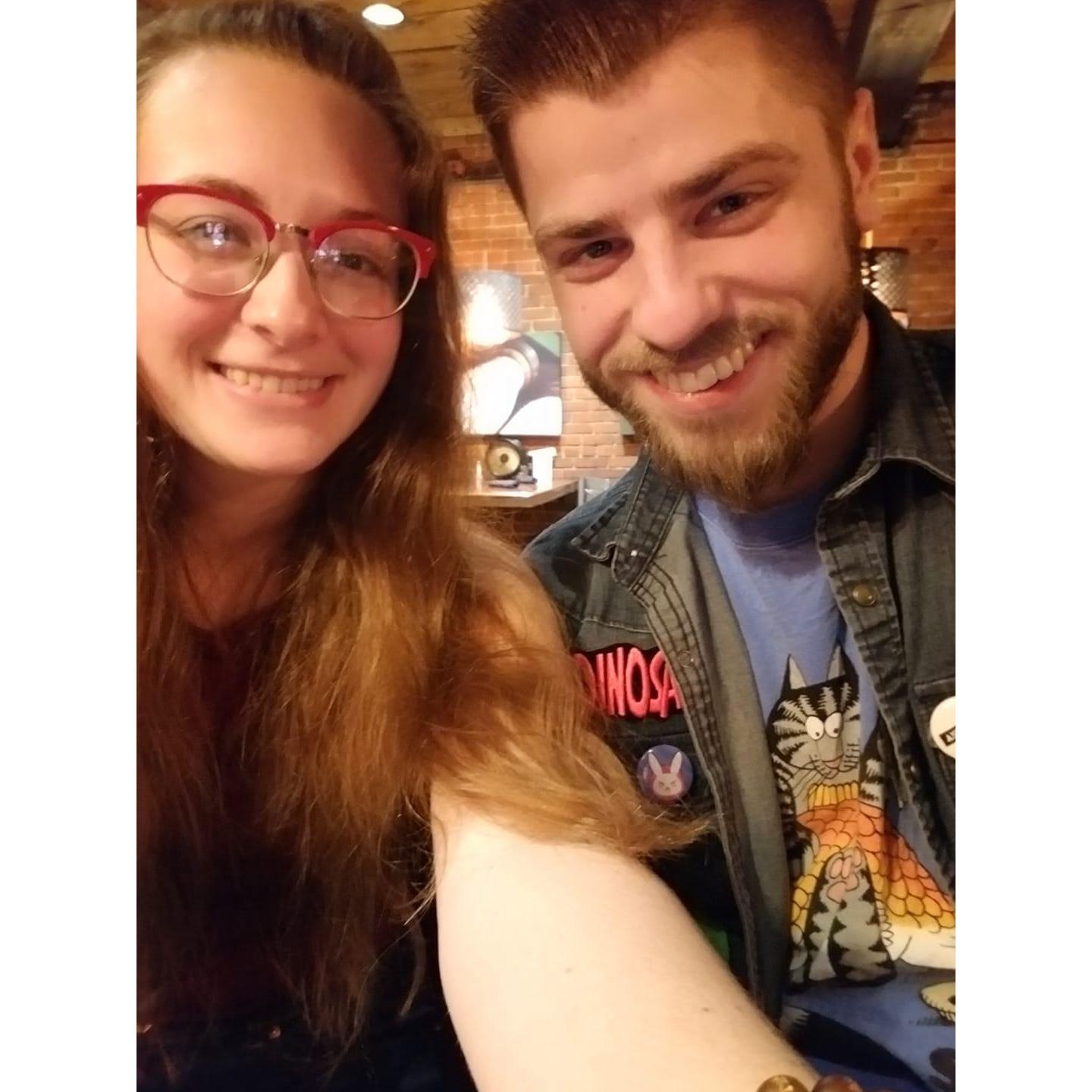 Madi's 22nd Birthday at Warp and Weft in Lowell, our 3rd date and first picture together