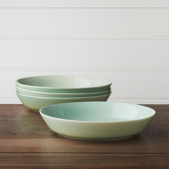 Set of 4 Hue Green Low Bowls