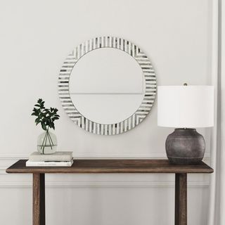 Aurora Round Bone Mirror