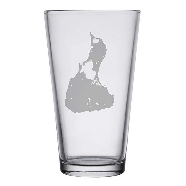 Block Island Map - Pint Glasses Set of 2