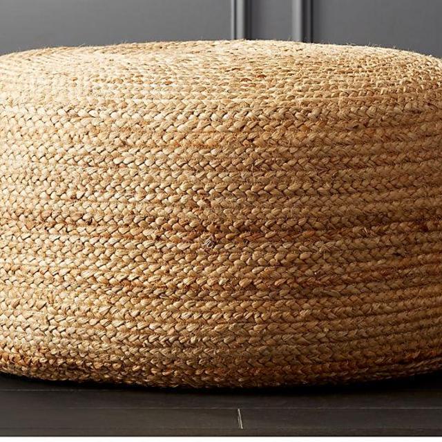 Braided Jute Large Pouf