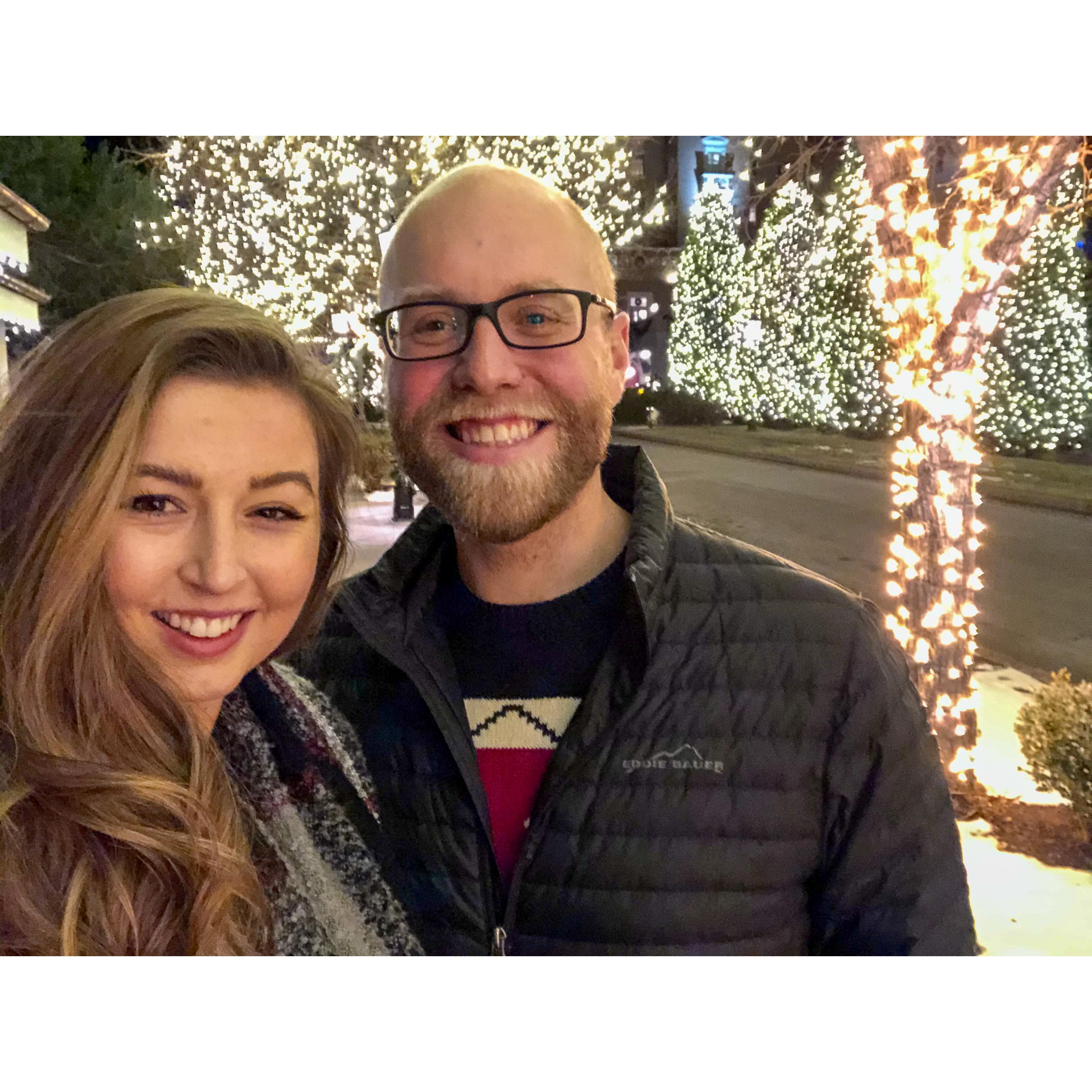 Walking around The Broadmoor admiring the Christmas lights!
