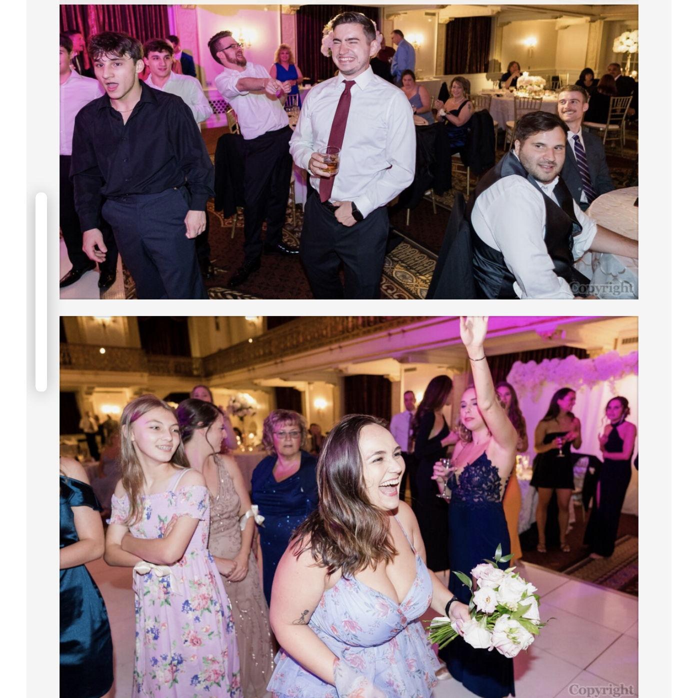catching the bouquet at Kirstin & Steve's wedding!