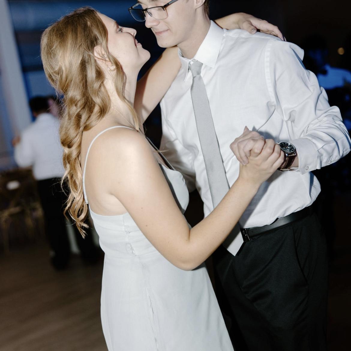 Taken at Emily's sister's wedding - our first wedding together!