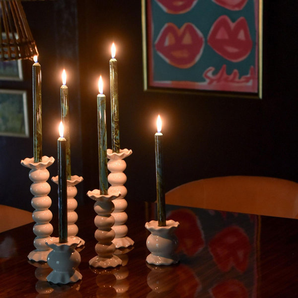 Coton Colors by Laura Johnson Knobbed Ruffle Candle Holder - Thumbnail 4