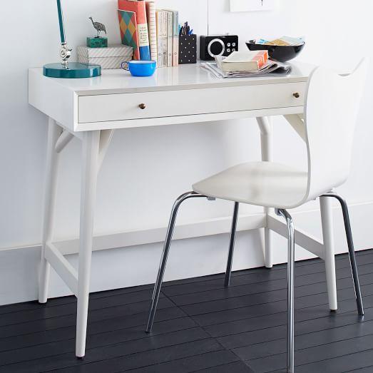 Mid-Century Mini Desk – White