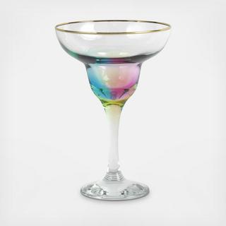 Rainbow Margarita Glass, Set of 4