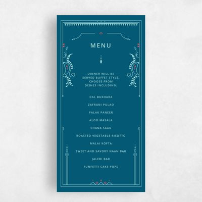 Blue Wedding Menu - Sona