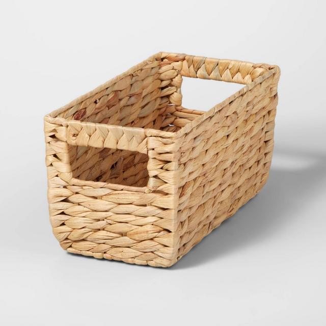 12" x 6" x 6" Woven Water Hyacinth Rectangular Basket - Brightroom™