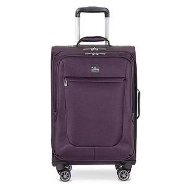 Skyway Everett 20 Inch Softside Lightweight Carry-On Spinner Luggage - Plum