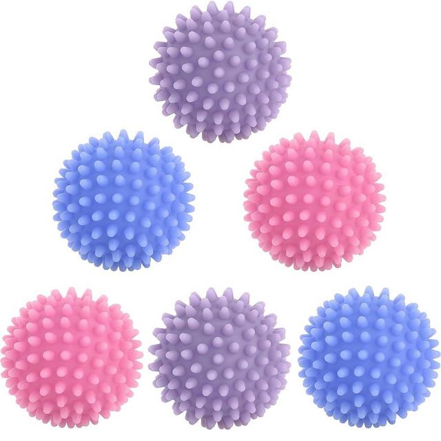 Dryer Balls Laundry Reusable Dryer Balls Drying Balls for Laundry Clothes Fabrics Reduce Wrinkles 2.5 in (Set of 6) (Royal Blue, Light Pink, Purple)
