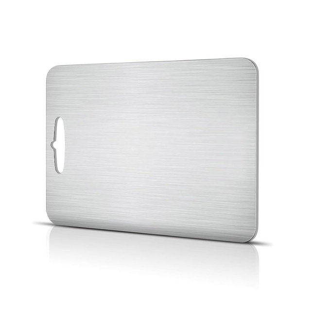 Stainless Steel Cutting Board 14” x 10” – 304 Stainless Cutting Board,Double-Sided Food-Grade Metal Chopping Board for Meat & Vegetables, Knife-Friendly, Non-Slip, Easy to Clean