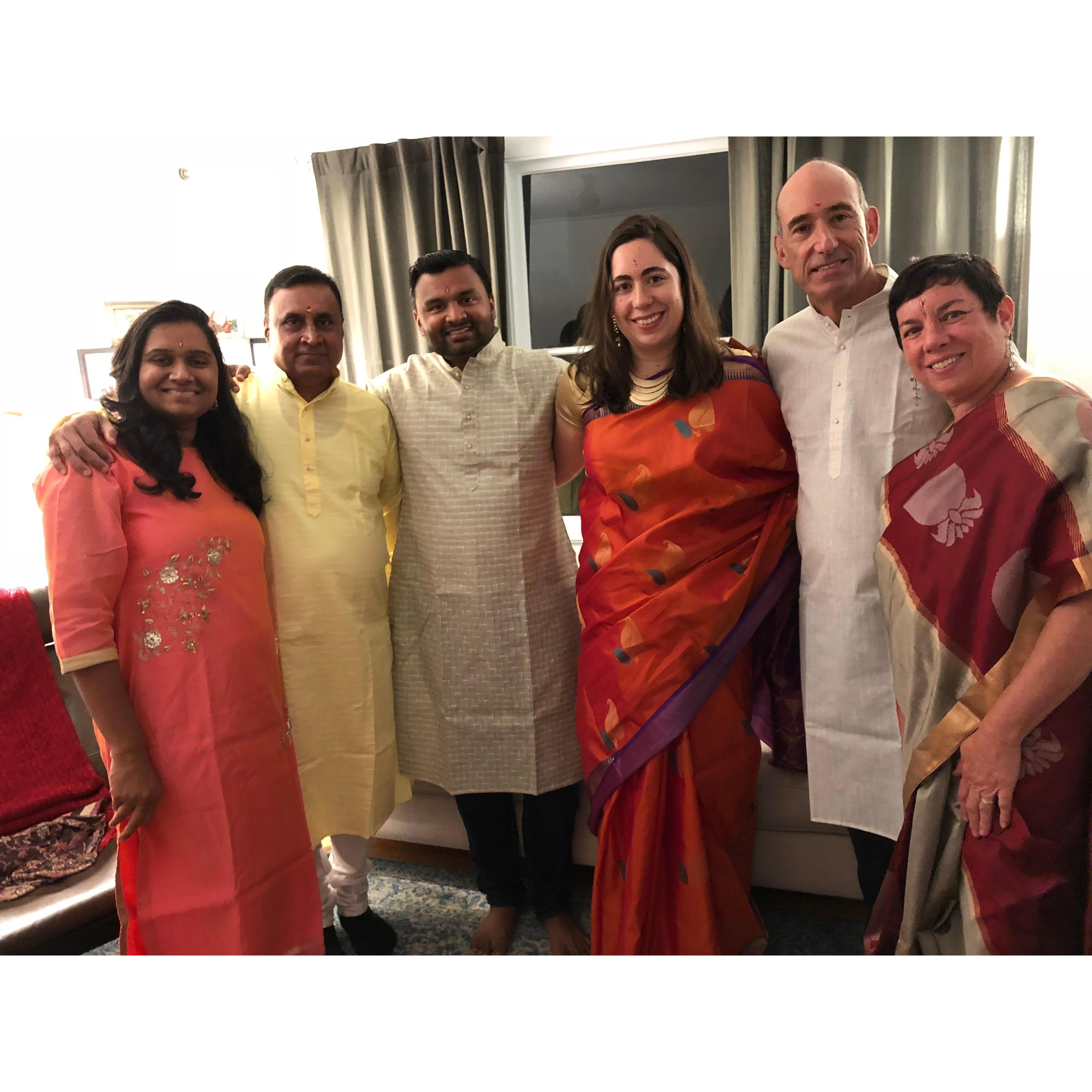 Impromptu engagement pooja in our living room in San Francisco / August 2018