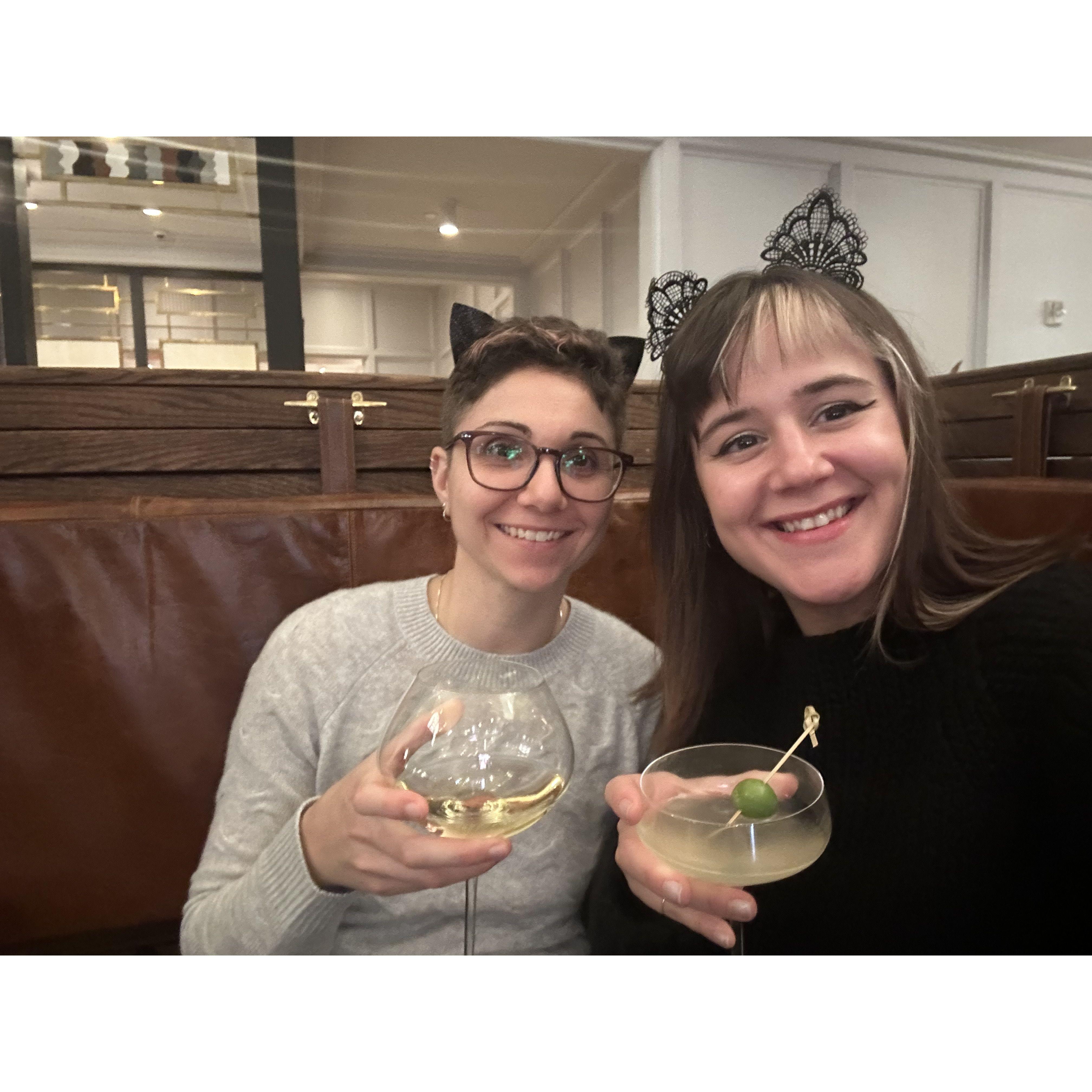 Celebratory drink on eloping at The Line Hotel.