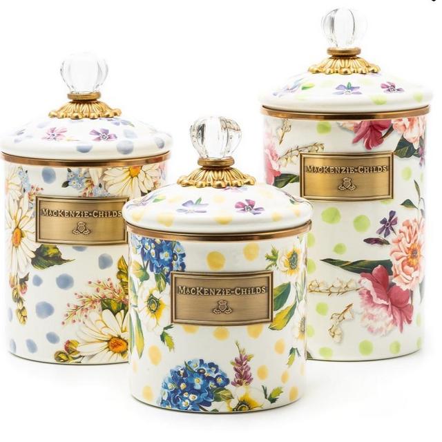 Wildflowers Enamel Canisters - set of 3
