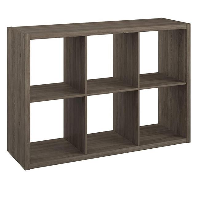ClosetMaid 4580 Decorative Open Back 6-Cube Storage Organizer, Graphite Gray