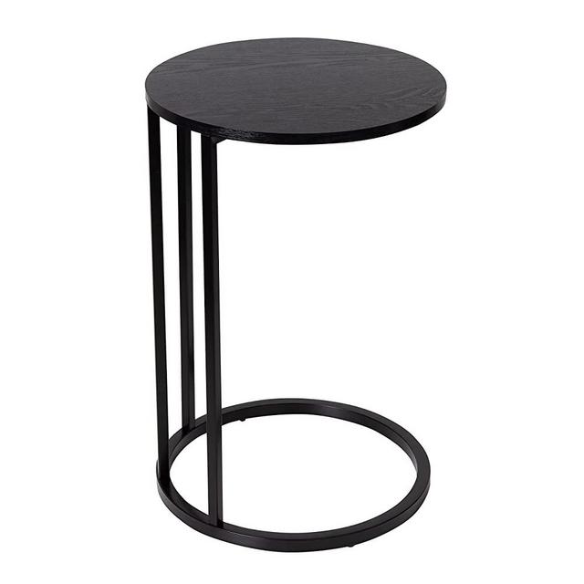 Honey-Can-Do Round C End Table, Black TBL-09245 Black, 20 lbs